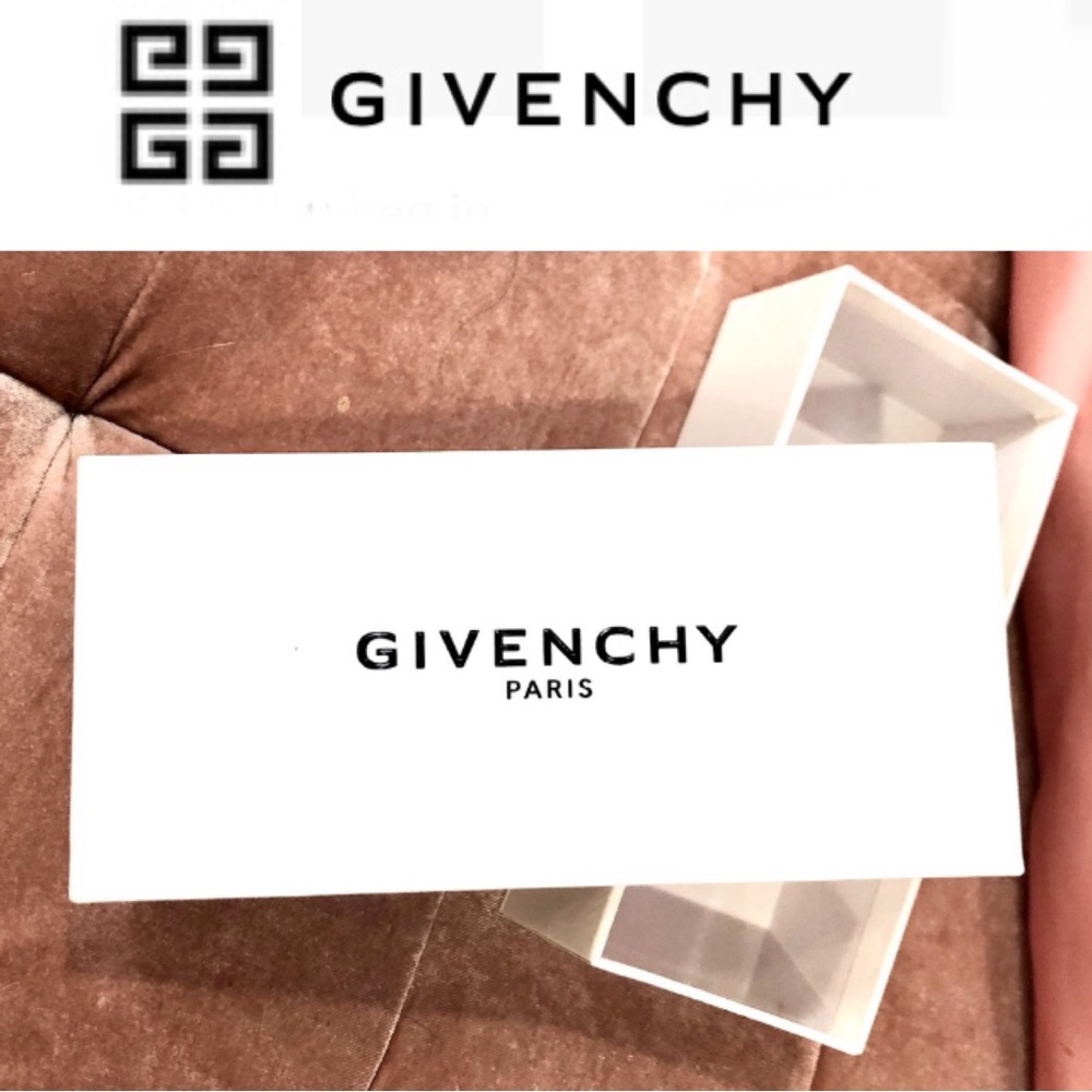 GIVENCHY PARIS eyeglasses white hard case empty box size7.75 x 3.75x 2.5preowned